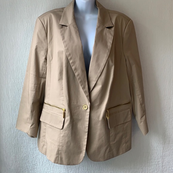 MICHAEL Michael Kors | Jackets & Coats | Michael Kors Khaki Jacket With Gold Accents 2wp | Poshmark